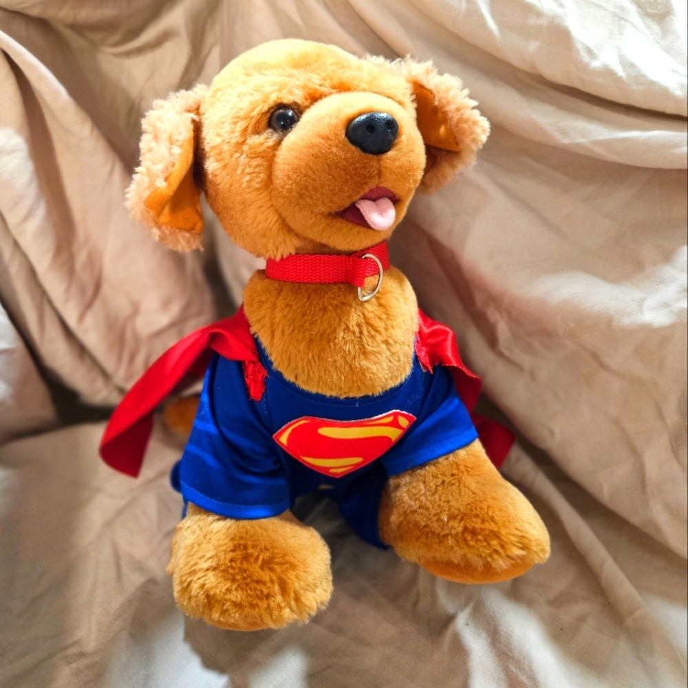 Build-A-Bear Labrador Retriever Puppy Dog w/ Collar & Superman Suit w/ Cape